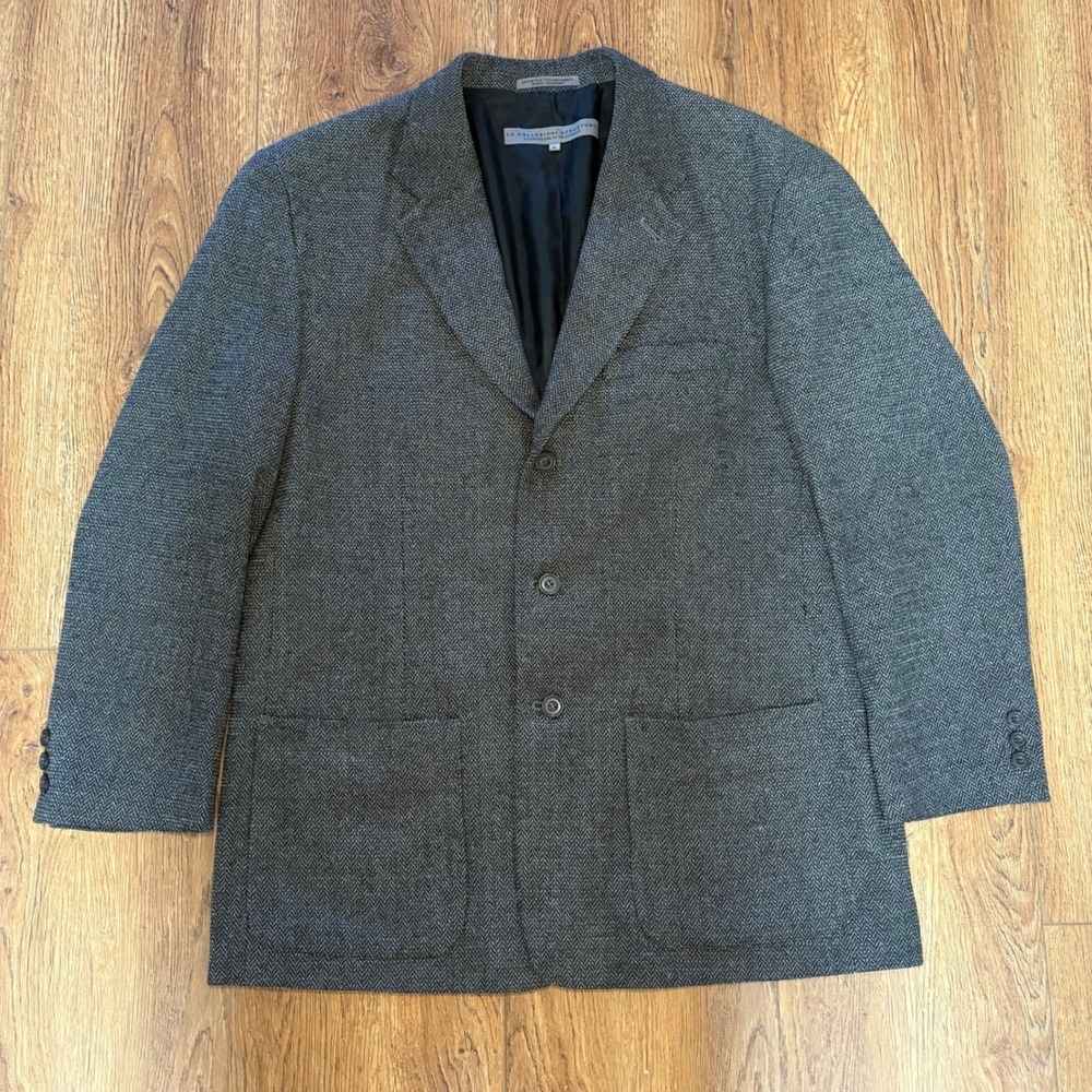 Le Collezioni Structure Mens XL Italian Fabric Blazer Sport Coat Gray Wool Blend